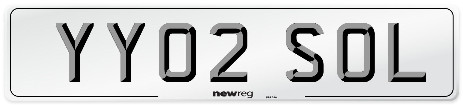 YY02 SOL Number Plate from New Reg